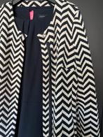 Jurk Lily-Time (42) met Blauw-creme jasje met rits -Maat L, Ophalen, Blauw, Maat 42/44 (L), Knielengte