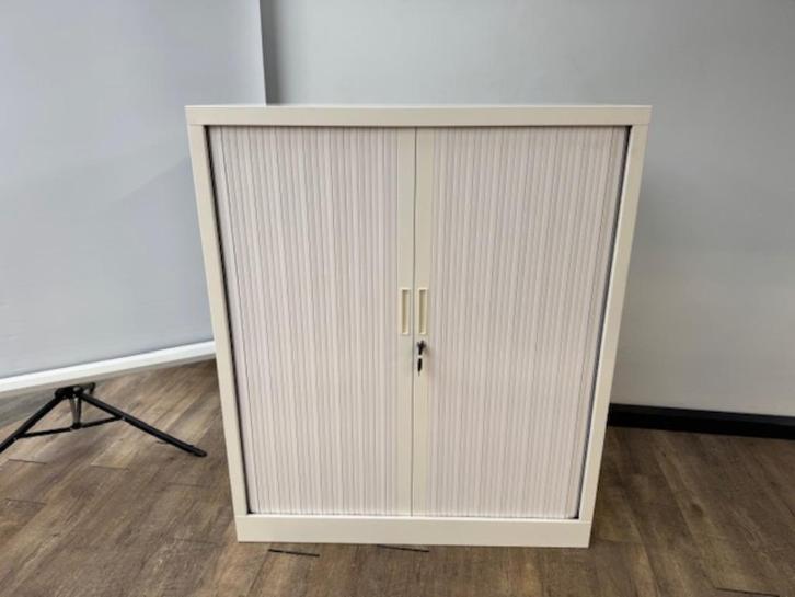Roldeurkast wit 118 x 100 x 43, Huis en Inrichting, Kasten | Televisiemeubels, 100 tot 150 cm, 25 tot 50 cm, Ophalen