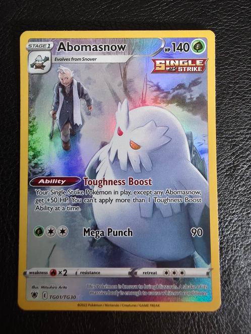 Abomasnow TG01 sword shield astral radiance, Hobby en Vrije tijd, Verzamelkaartspellen | Pokémon, Nieuw, Losse kaart, Ophalen of Verzenden