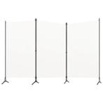 vidaXL 3 paneel wit scheidingswand 260x180 cm Stof, Ophalen of Verzenden, Nieuw