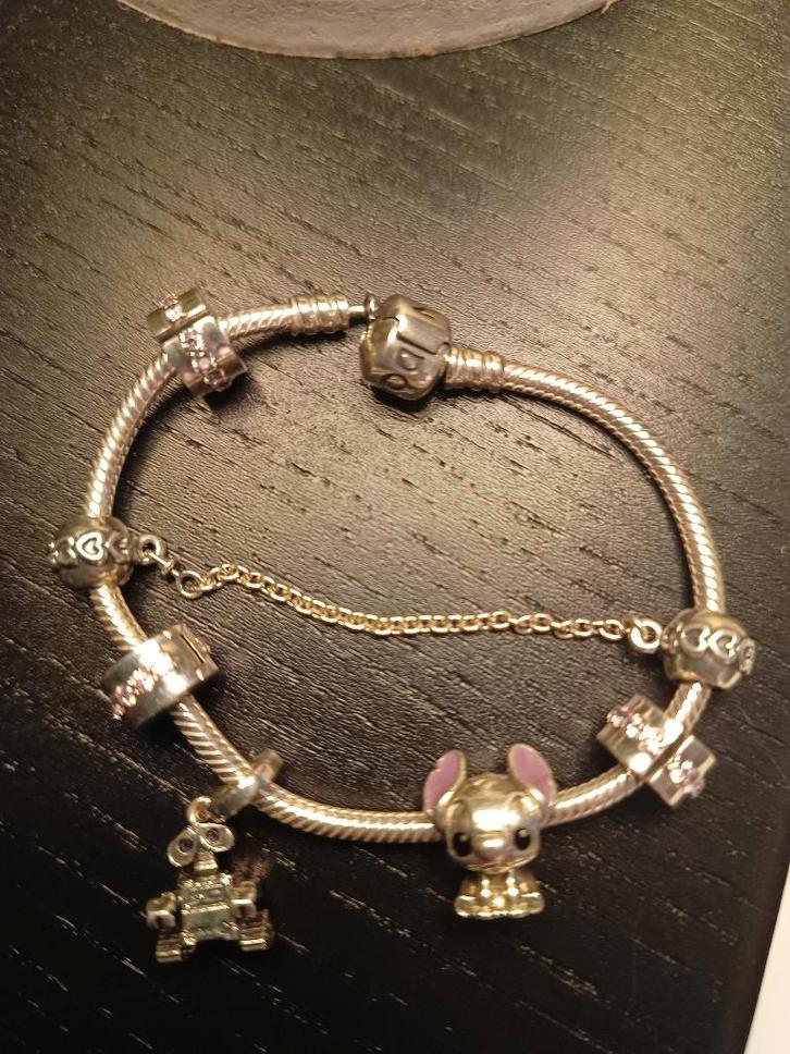 Pandora armband Stitch Walle, Sieraden, Tassen en Uiterlijk, Armbanden, Zo goed als nieuw, Zilver, Zilver, Ophalen of Verzenden