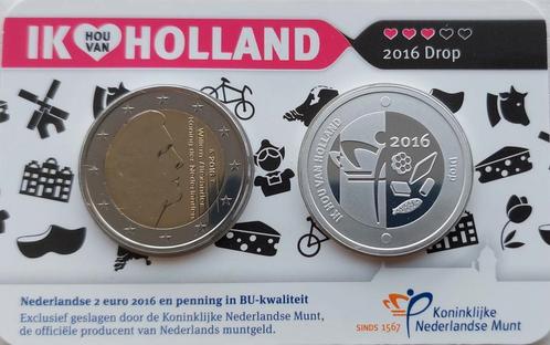 2 euro ik hou van Holland Drop met zilveren penning., Postzegels en Munten, Munten | Nederland, Setje, Euro's, Zilver, Ophalen of Verzenden