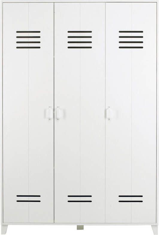 Lockerkast 3-deurs Wit - 123x40x186cm., Huis en Inrichting, Kasten | Lockerkasten, Gebruikt, Ophalen