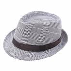 Geruite trilby hoed / heren dames zomer pork pie, Verzenden, Nieuw, 58 of 59 cm (L, 7¼ of ⅜ inch), Hoed