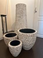 Set van 4 Design Bloempotten met Binnenpotten, Tuin en Terras, Bloempotten, Ophalen, Overige materialen, 40 cm of meer, Rond