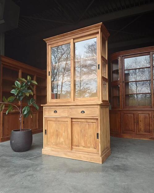 Teak Buffetkast | Vitrinekast teakhout #1844, Huis en Inrichting, Kasten | Buffetkasten, 200 cm of meer, 100 tot 150 cm, 50 tot 75 cm