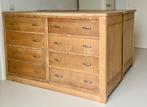 Oude Eiken ladekast, Huis en Inrichting, Kasten | Ladekasten, Ophalen, Gebruikt, 100 tot 150 cm, 5 laden of meer