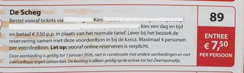 De Scheg kortingsbon, Tickets en Kaartjes, Kortingen en Cadeaubonnen, Drie personen of meer, Overige typen, Kortingsbon