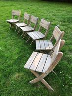 Houten Tuinstoel zes stuks, Tuin en Terras, Tuinstoelen, Ophalen, Gebruikt, Hout