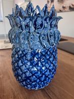 Kaarsenstandaard blauwe ananas, Huis en Inrichting, Blauw, Aardewerk of Porselein, Ophalen of Verzenden, Zo goed als nieuw