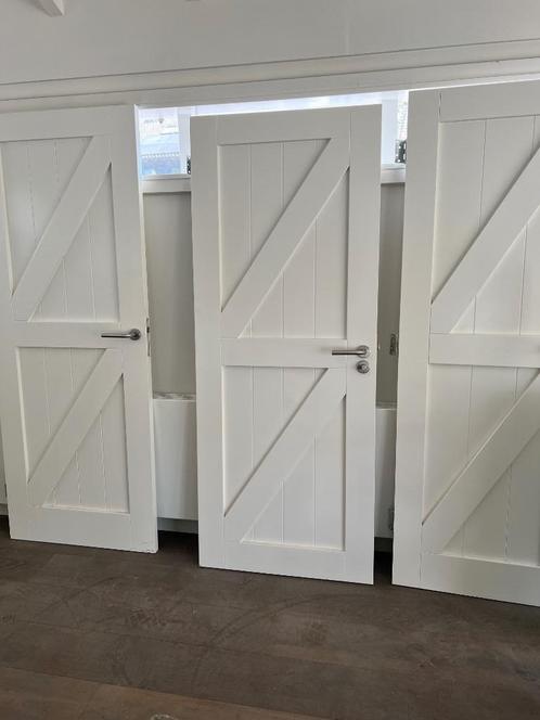 5 witte Barndeuren, Doe-het-zelf en Verbouw, Deuren en Horren, Zo goed als nieuw, Binnendeur, 200 tot 215 cm, 80 tot 100 cm, Ophalen
