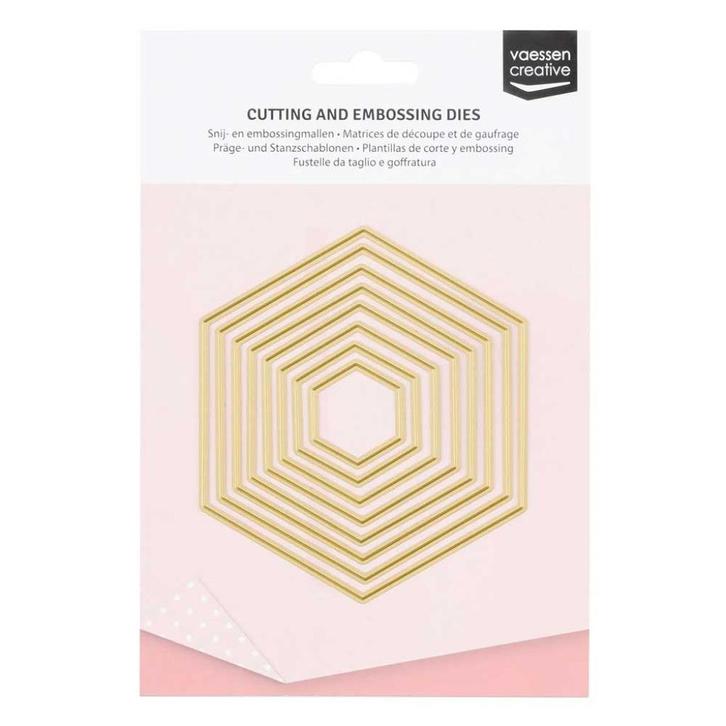 Vaessen Creative Cutting Dies Hexagons #3624-011 *laatste, Hobby en Vrije tijd, Scrapbooking, Nieuw, Frame of Mal, Overige merken
