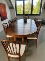 Antieke stoelen met wit leer 10 stuks, Antiek en Kunst, Ophalen
