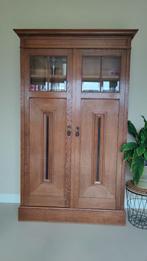 Antieke Art Deco Kast met Glazen Raampjes, Antiek en Kunst, Antiek | Meubels | Kasten, Ophalen