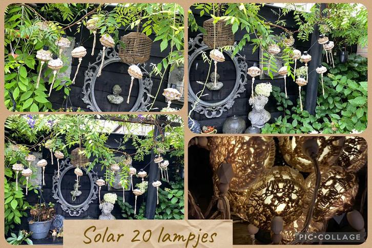 Gehaakte lampionnetjes solar tuin verlichting camping camper, Tuin en Terras, Buitenverlichting, Zo goed als nieuw, Minder dan 50 watt