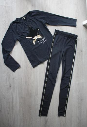 set zwart goud kerst? levv broek, en shirt met ster 146 152  beschikbaar voor biedingen