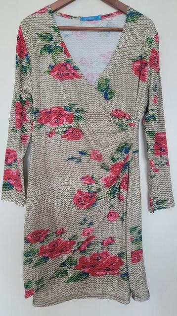 Lien & Giel crossover jurk lange mouw, mt XL, bloemenprint beschikbaar voor biedingen