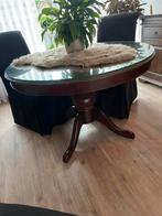 Mooie uitschuifbare robuuste eet tafel met glasplaat, Antiek en Kunst, Antiek | Meubels | Tafels, Ophalen