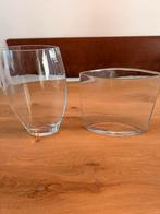 2 vazen van helder glas vaas, Ophalen, Overige kleuren, Aardewerk of Porselein, Zo goed als nieuw