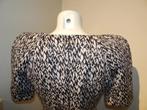 Elisabetta Franchi stylvolle top power shoulders It 42, Zwart, Zo goed als nieuw, Korte mouw, Maat 36 (S)