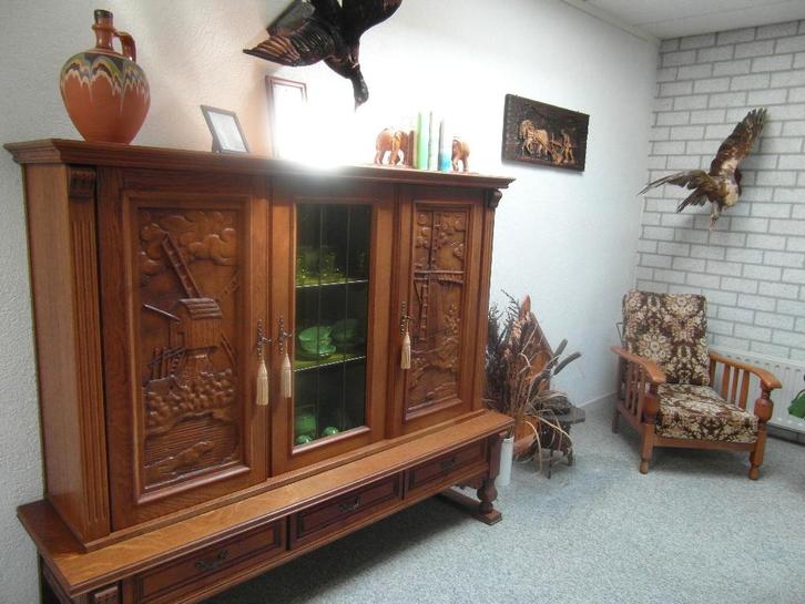 Vintage eiken kast, Huis en Inrichting, Kasten | Dressoirs, Gebruikt, 150 tot 200 cm, 25 tot 50 cm, Met lade(s), Met deur(en)