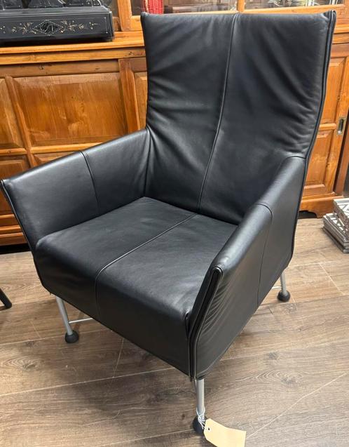 Montis Chaplin Gerard van den Berg zwart leer nieuwstaat, Huis en Inrichting, Fauteuils, Zo goed als nieuw, Leer, Ophalen
