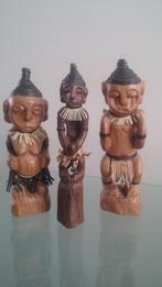 3 originele tribal art beeldjes van een Afrikaans gezin., Ophalen of Verzenden