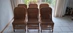 Empire Rotan eetkamerstoelen 6 stuks Spaans handgemaakt., Ophalen, Zo goed als nieuw, Bruin