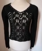 SUPER TRENDY zwart gehaakt truitje met strass-steentjes mt.S, Kleding | Dames, Truien en Vesten, Ophalen of Verzenden, Nieuw, Maat 36 (S)