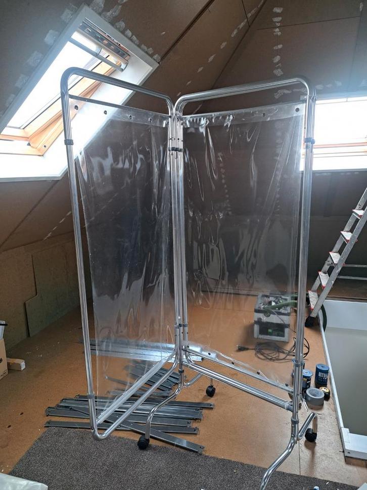 3-delig kamerscherm/privacyscherm op wielen, Huis en Inrichting, Woonaccessoires | Kamerschermen, Zo goed als nieuw, Ophalen
