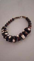 Vintage Ketting met Bruine Kralen, Ophalen of Verzenden, Gebruikt, Bruin, Steen of Mineraal