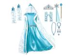 Prinsessenjurk met cape -Frozen Elsa jurk+accessoires 92/152