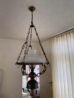 Antieke electrische oliehanglamp, Huis en Inrichting, Lampen | Hanglampen, Ophalen, Oud vintage, Gebruikt, 75 cm of meer