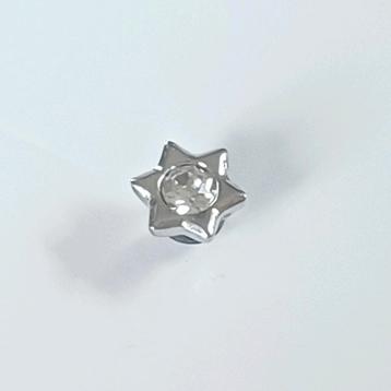 Zilverkleurige Melano twisted star cz transparant  beschikbaar voor biedingen