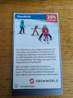 Kortingsbon voor SnowWorld, 25 % korting, Drie personen of meer, Kortingsbon, Overige typen