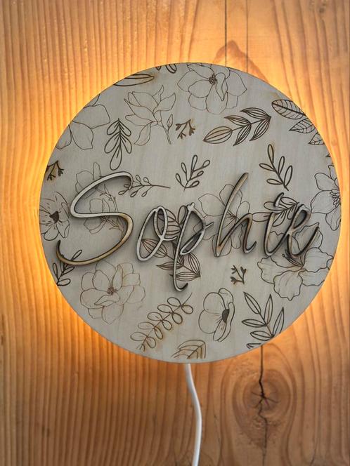 Gepersonaliseerde kinderlamp, kraam of verjaardagscadeau!, Huis en Inrichting, Lampen | Wandlampen, Nieuw, Ophalen of Verzenden