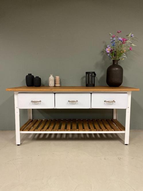 Werkbank, Bakkerswerkbank, keuken eiland keukentafel, Antiek en Kunst, Curiosa en Brocante, Ophalen of Verzenden