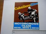 sticker oud Motorcross ZIJSPAN Tony BENS reek cross sidecar, Verzenden, Zo goed als nieuw, Bedrijf of Vereniging