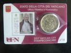 4 stuks 50 cent en postzegel 2017 Vaticaan in coincard, Postzegels en Munten, Munten | Europa | Euromunten, Setje, Ophalen of Verzenden