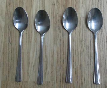 4 theelepeltjes van Nelle 18-8 koninklijke begeer 11,5cm beschikbaar voor biedingen