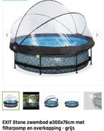 Te koop Exit Stone zwembad met overkapping, Tuin en Terras, Zwembaden, Ophalen, Minder dan 80 cm, Rond, 300 cm of meer