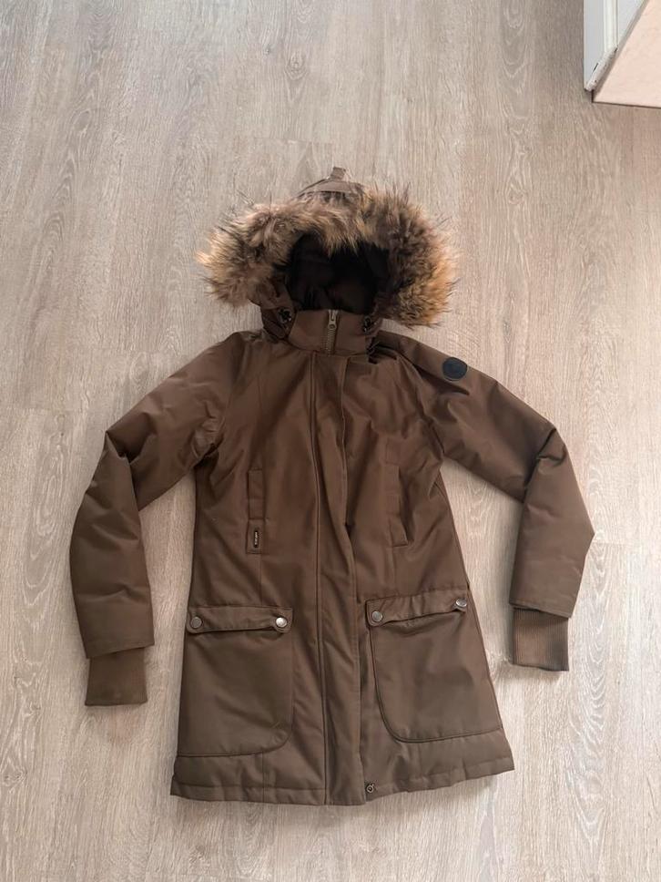 Airforce Parka Jas Olijfgroen met Bontkraag, Kleding | Dames, Jassen | Winter, Gedragen, Groen, Ophalen of Verzenden