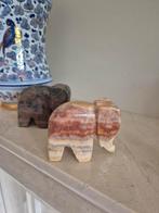 Twee vintage marmeren olifanten, Antiek en Kunst, Ophalen of Verzenden