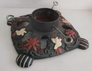 Kerstboomstandaard Gietijzer Bloem en duif-motieven, waterre beschikbaar voor biedingen