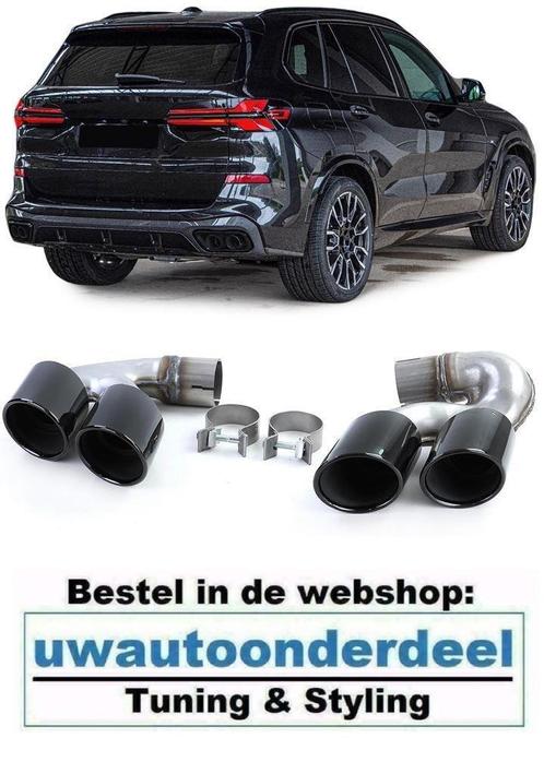 Uitlaat Sierstuk Dubbel Rond Black Voor BMW X5 G05 M Pack 40, Auto diversen, Tuning en Styling, Verzenden