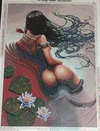 Decoratie schilderij vrouw met slang Lotus, Verzenden