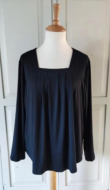 Zwarte stretch top met plooien maat 3XL / 46 beschikbaar voor biedingen