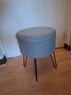 Kruk tafeltje opbergbox grijs diameter 35 cm hoogte 45 cm, Ophalen, Minder dan 50 cm, Rond, Minder dan 50 cm