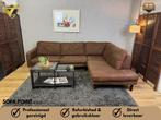 GRATIS LEVERING Stevige Cognac Microleren Hoekbank, Huis en Inrichting, Banken | Bankstellen, Ophalen of Verzenden, Sofa Point