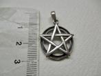 Zilveren PENTAGRAM hanger 3 x 2 cm. 925 sterling zilver, Verzenden, Zo goed als nieuw, Kruis of Symbool, Zilver